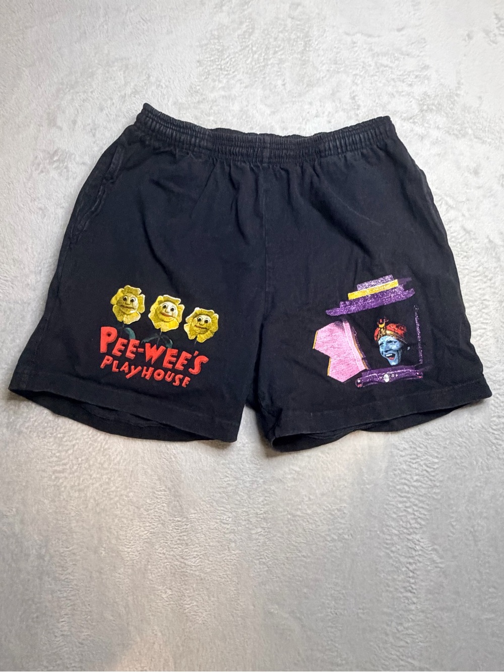 Limited Edition Graveyard Goods Pee-wee's Playhouse Black Graphic Shorts